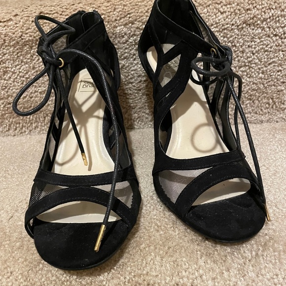 Black Strappy Heels - Picture 1 of 11